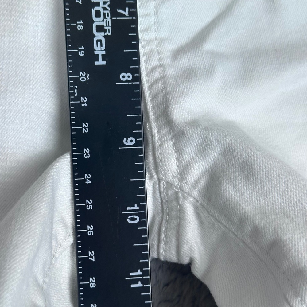 LOFT The Girlfriend Jeans‎ Womens 2 White Cotton Blend Straight Leg Mid Rise - Picture 5 of 8